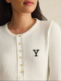 Yale Legend Apres Waffle Henley - Egret