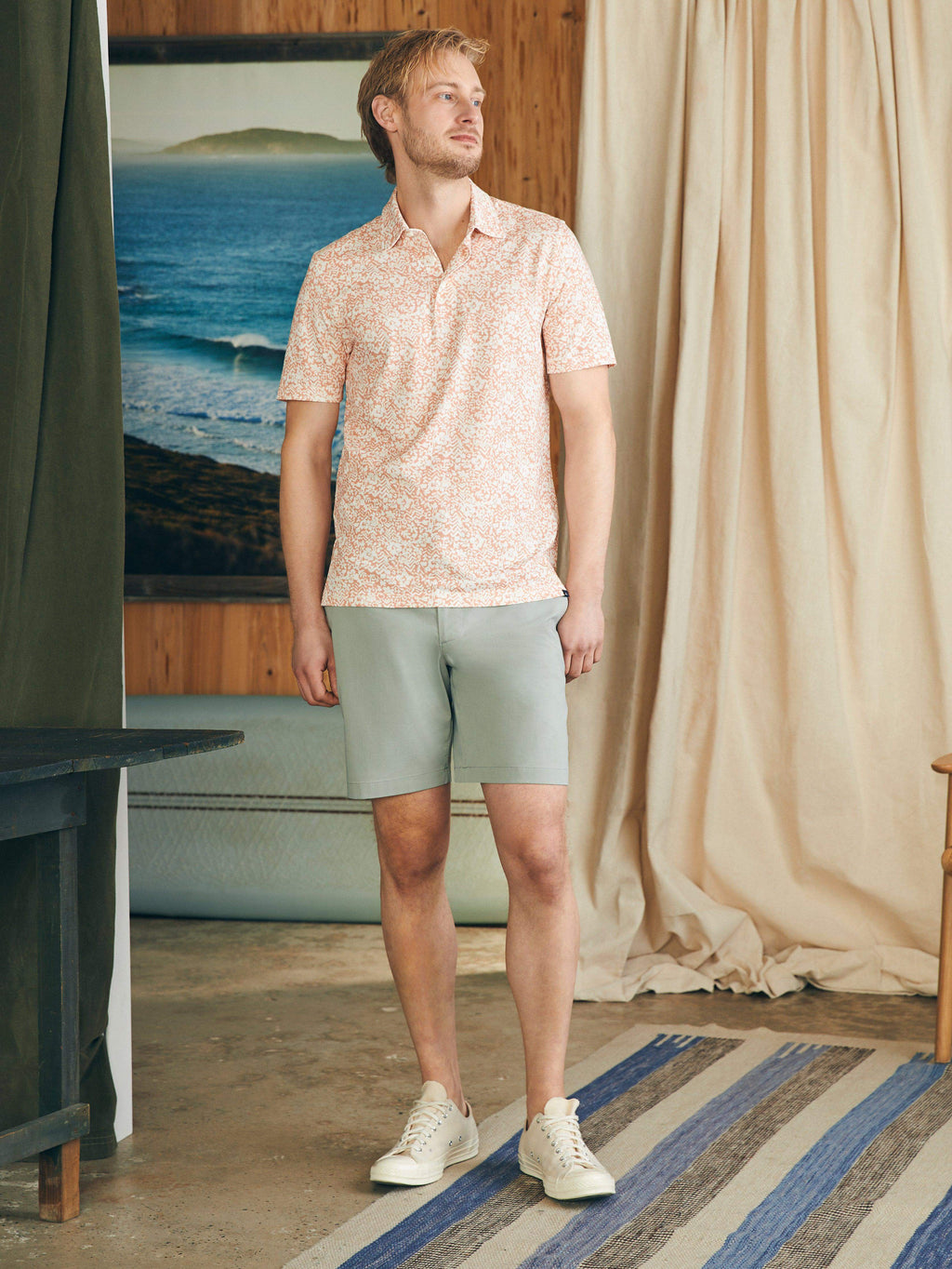 Short-Sleeve Movement™ Pique Polo - Hilo Rose Floral Print