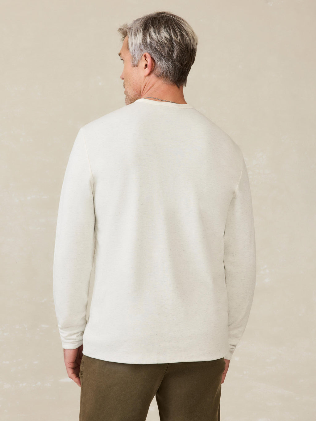 Cloud Reversible Crew - Ivory Heather/Light Blue Heather