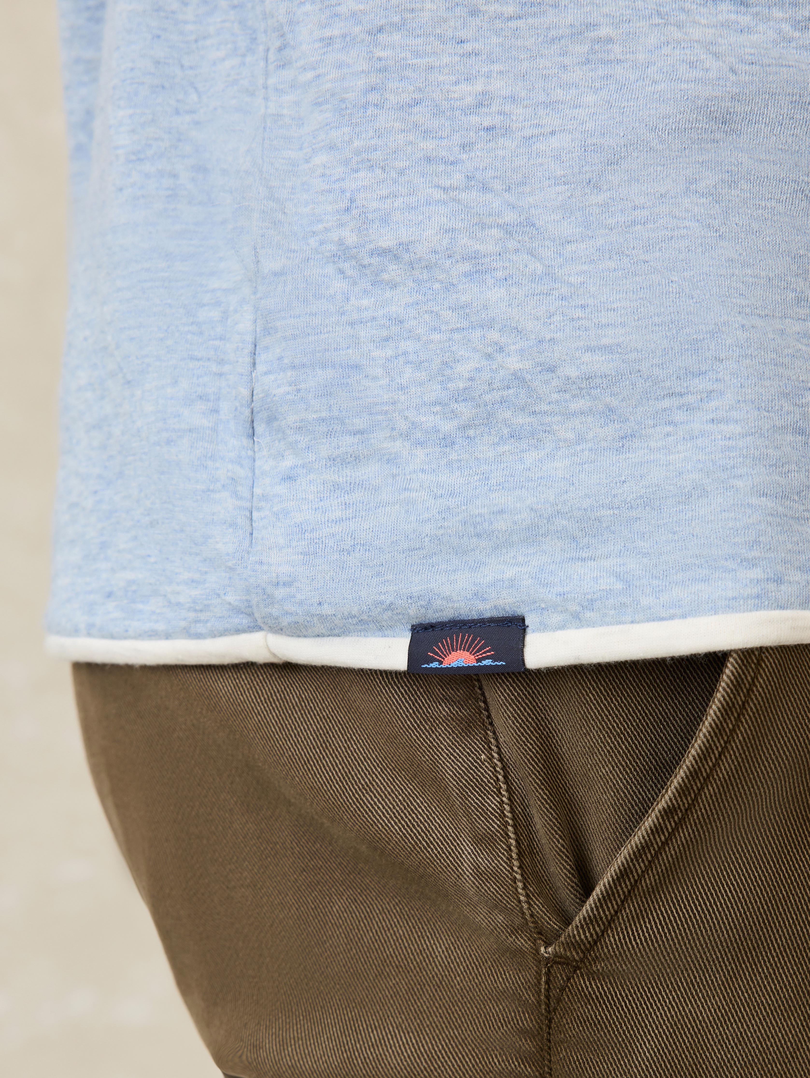 Cloud Reversible Crew - Ivory Heather/Light Blue Heather