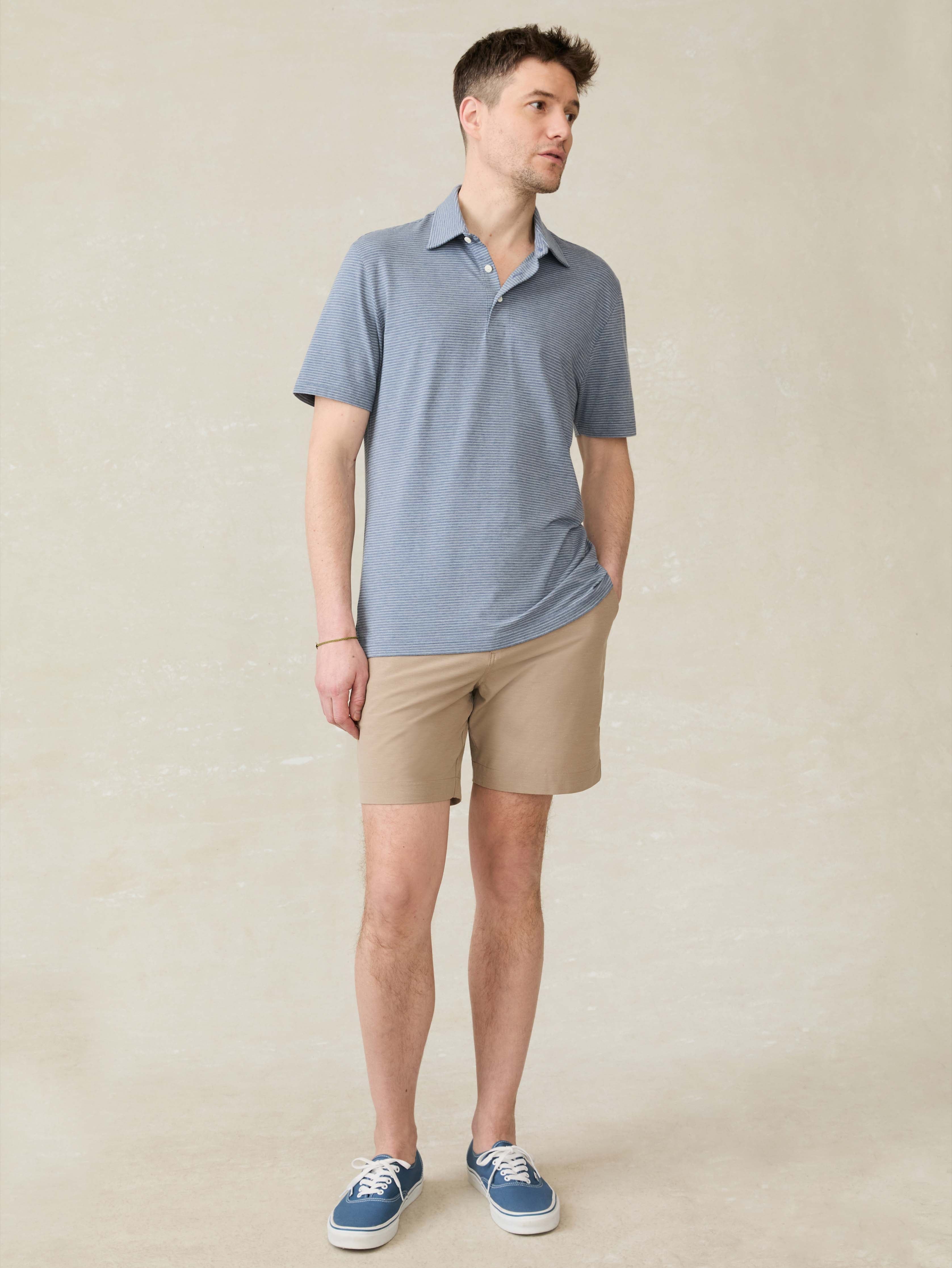 Short-Sleeve Movement™ Polo - Azure Beach Stripe