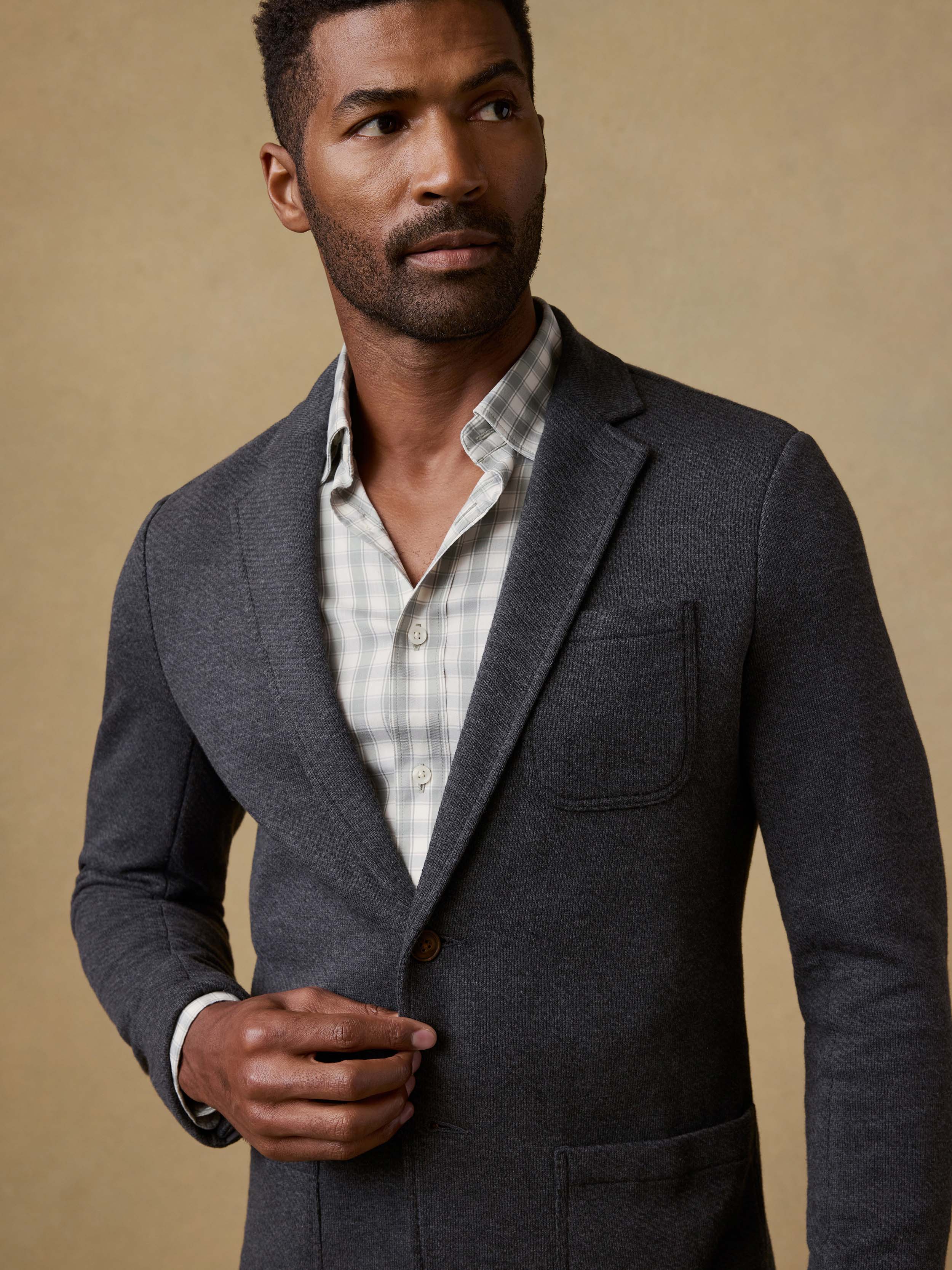 Inlet Knit Blazer (Tall) - Black Sky Melange