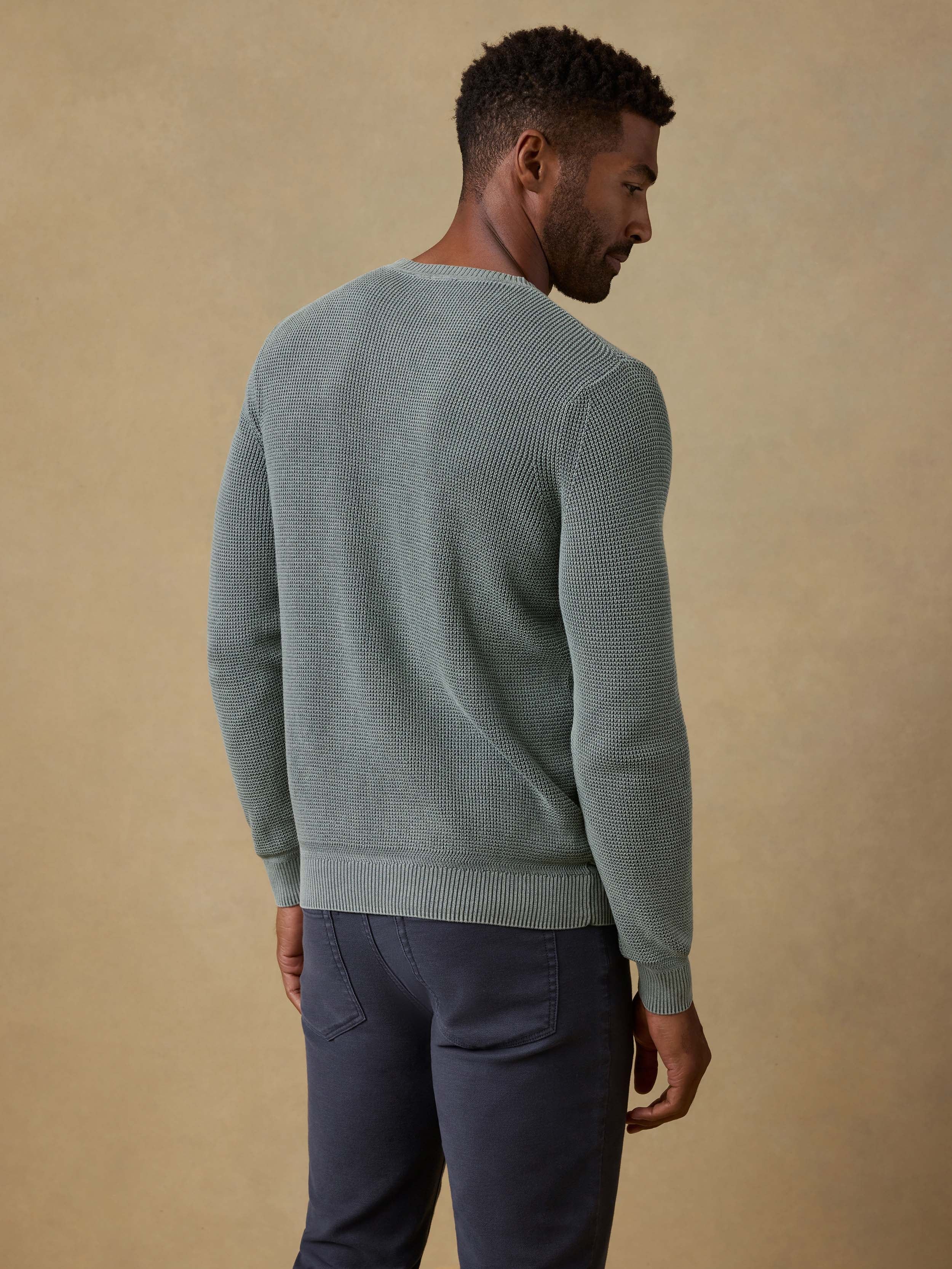 Sunwashed Crewneck Sweater - Mountain Olive