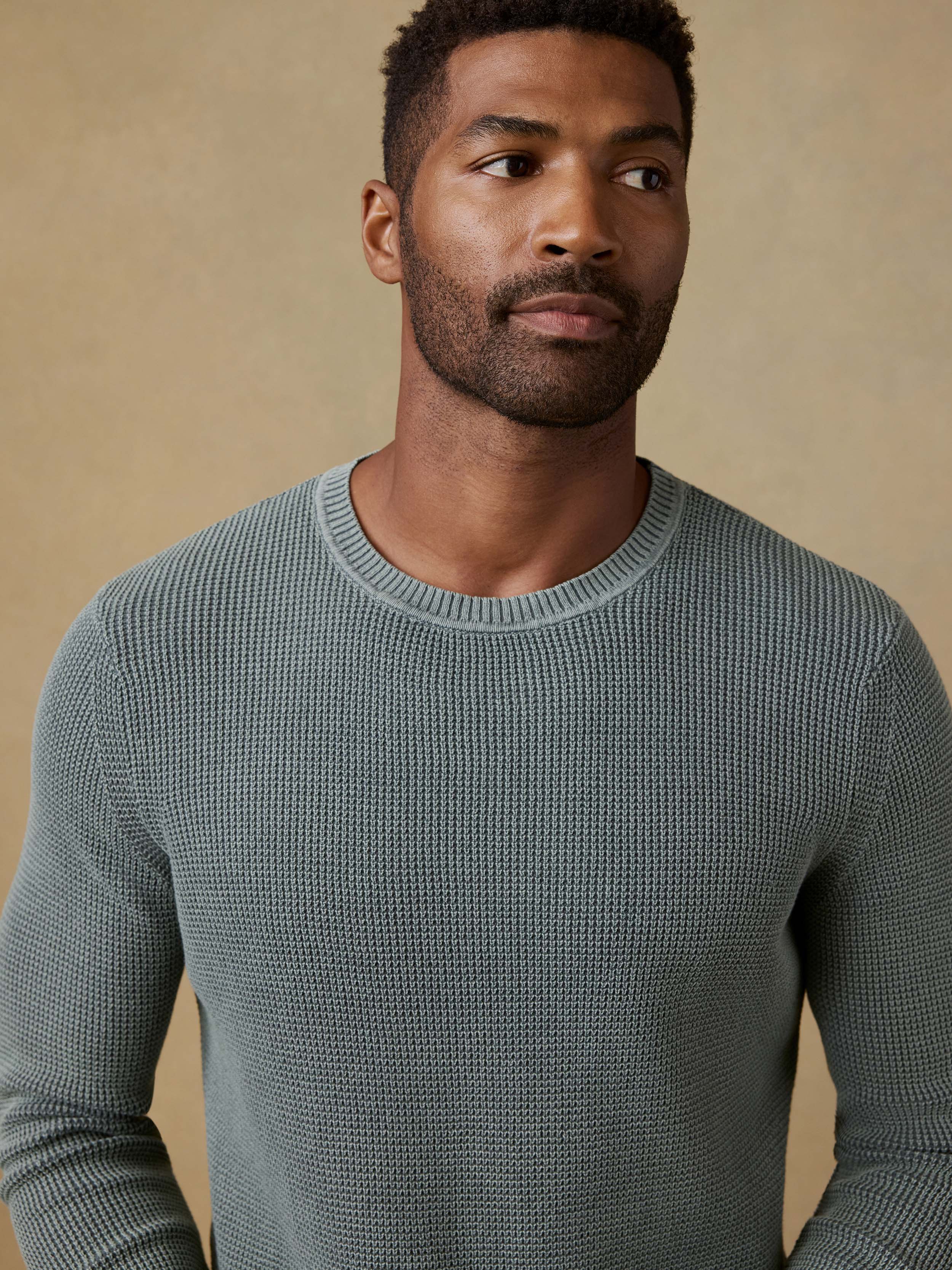Sunwashed Crewneck Sweater - Mountain Olive