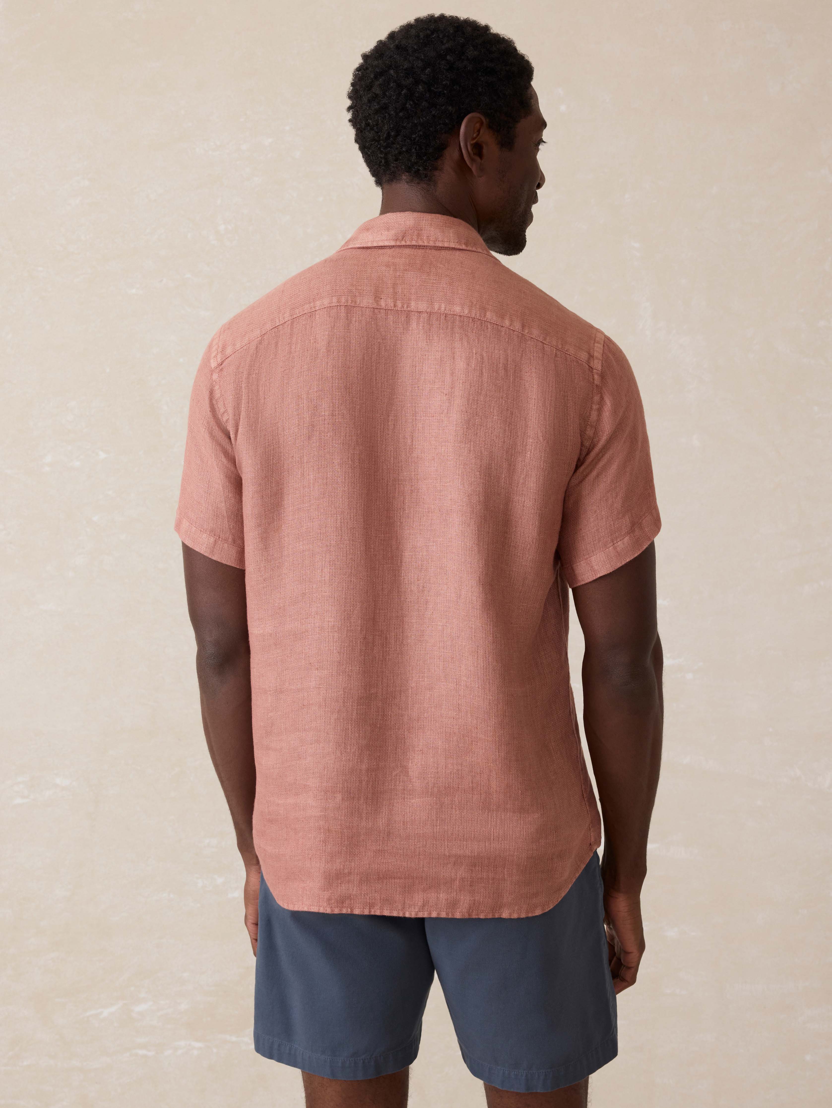 Short-Sleeve Palma Linen Shirt - Cedar Rose